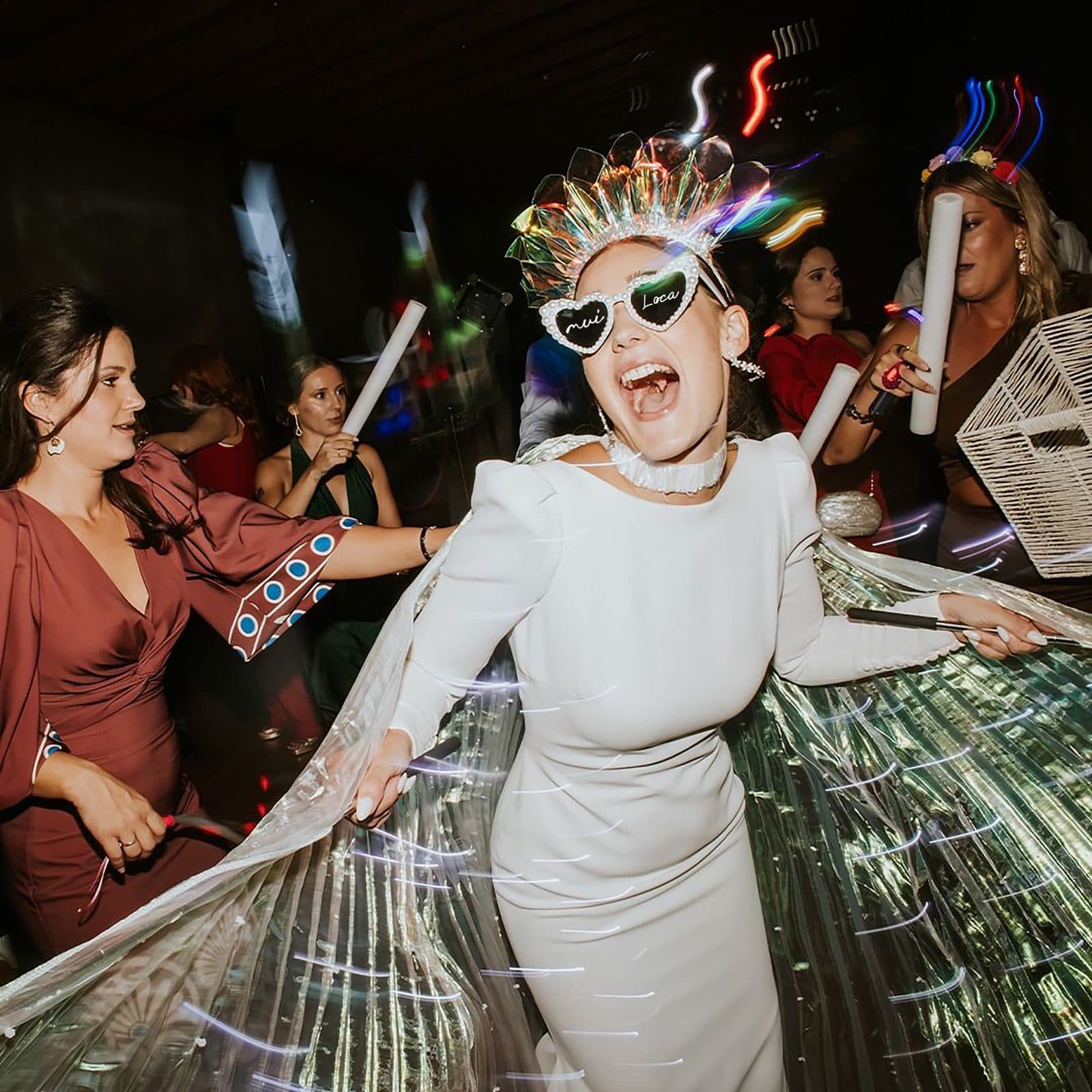 Gafas «mui loca» en una boda