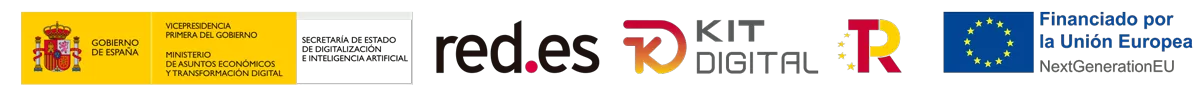 Gobierno de España, Red.es, Kit Digital, Plan de Recuperación, Transformación y Resiliencia y Financiado por la Unión Europea NextGenerationEU
